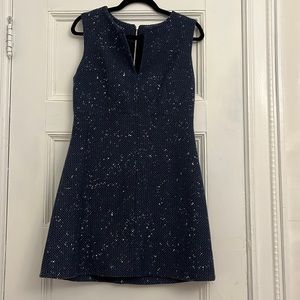 Blue / black / white marble dress in flattering style